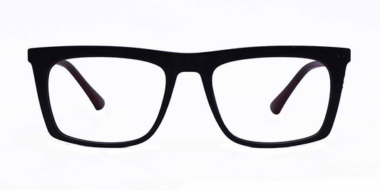 Black Red Rectangle Full Frame Eyeglasses For Men & Women - Specsview