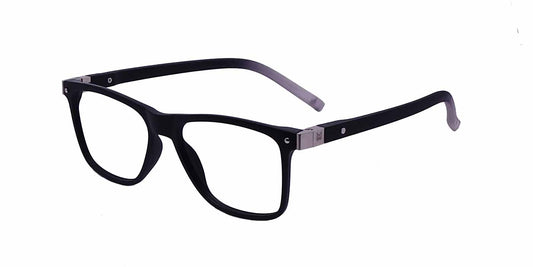 Black Grey Rectangle Full Frame Eyeglasses For Men & Women - Specsview