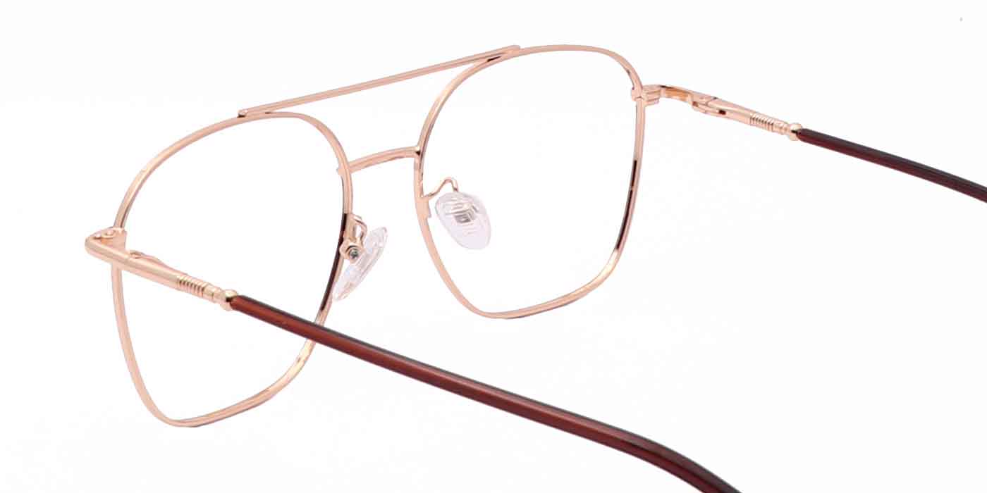 Gold Square Full Frame Eyeglasses For Men & Women - Specsview