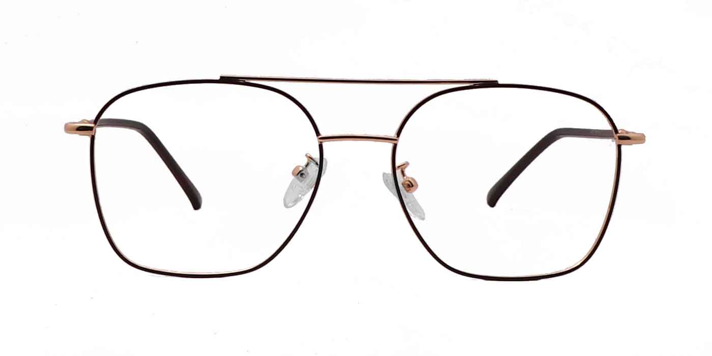 Gold Square Full Frame Eyeglasses For Men & Women - Specsview