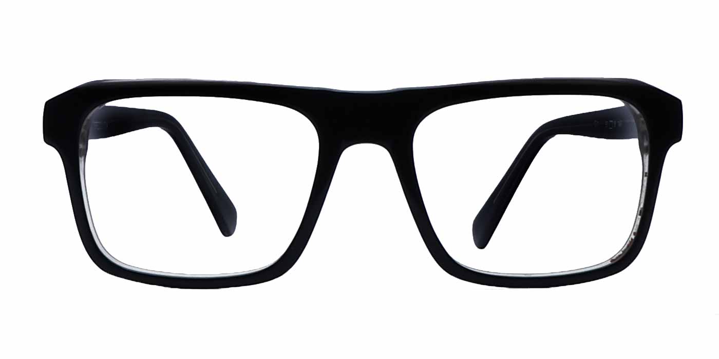 Black Rectangle Full Frame Eyeglasses For Men - Specsview