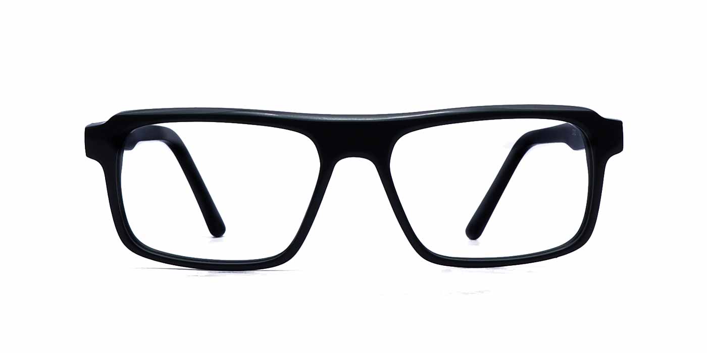 Black Rectangle Full Frame Eyeglasses For Men & Women C12