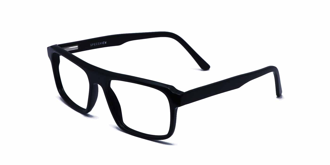 Black Rectangle Full Frame Eyeglasses For Men & Women C12