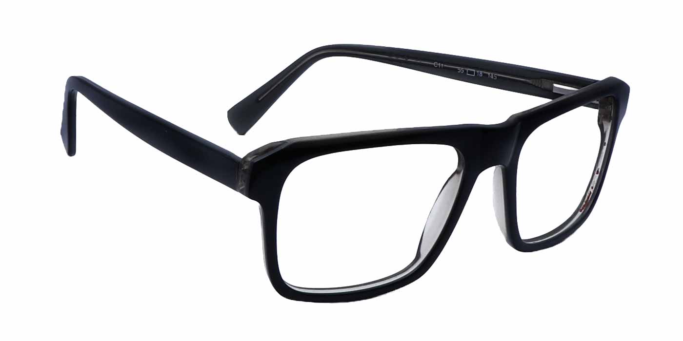 Black Rectangle Full Frame Eyeglasses For Men - Specsview