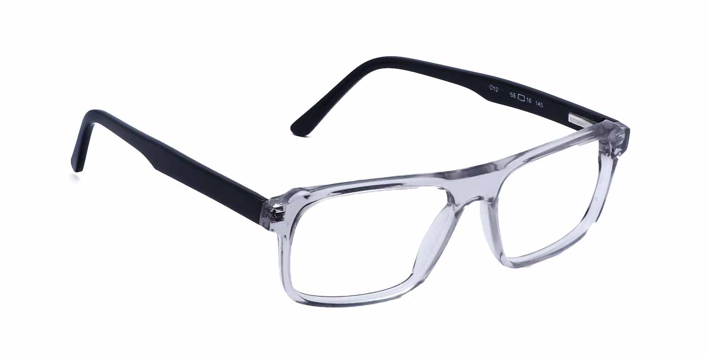 Transparent Rectangle Full Frame Eyeglasses For Men & Women C12