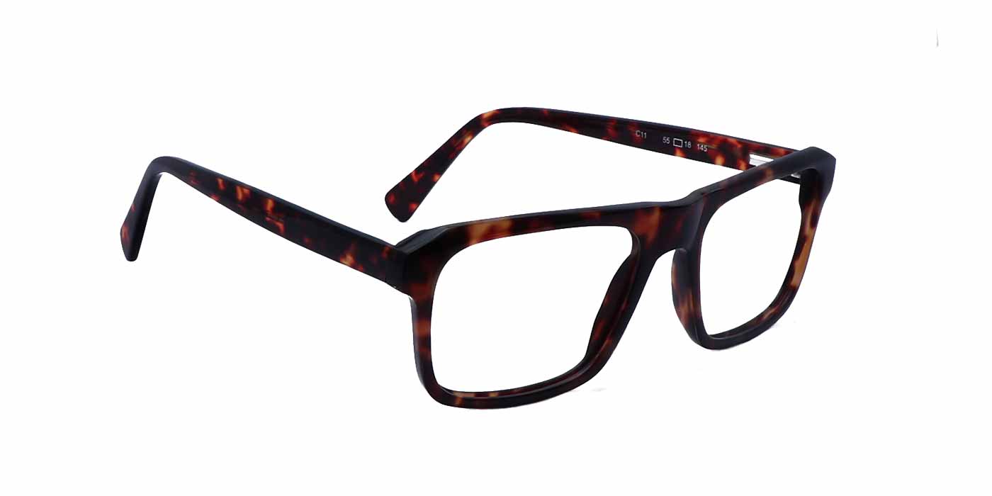 Brown Rectangle Full Frame Eyeglasses For Men - Specsview