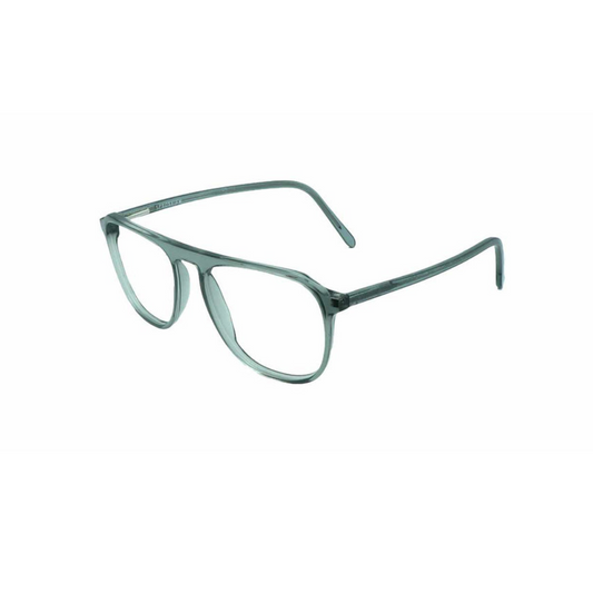 Zero Power Computer glasses: Green Transparent Trapezium Full Frame Eyeglasses For Men & Women - Specsview