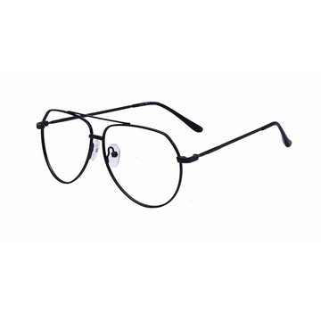 Zero Power Computer glasses: Gun Metal Aviator Metal Full Frame Eyeglasses For Men and Women - Specsview