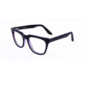 Zero Power Computer glasses: Black Purple Square Full Frame Eyeglasses For Men and Women - Specsview