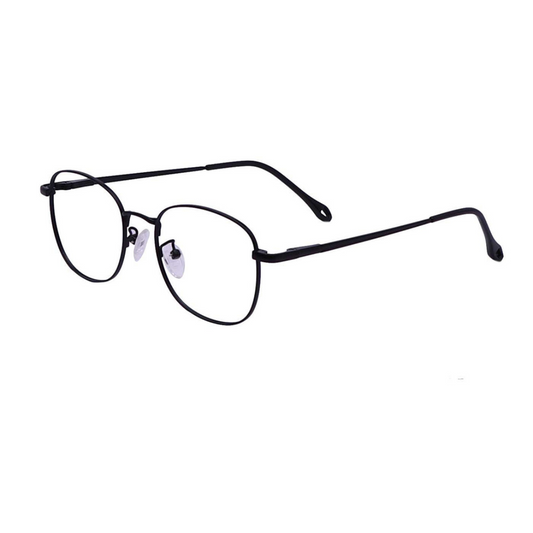 Zero Power Computer glasses: Brown Square Metal Full frame Eyeglasses For Men and Women - Specsview