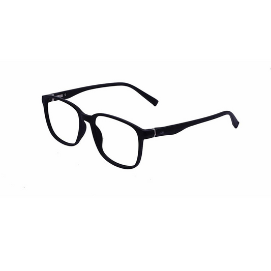 Zero Power Computer Glasses: Black Square Full Frame Eyeglasses For Men & Women - Specsview