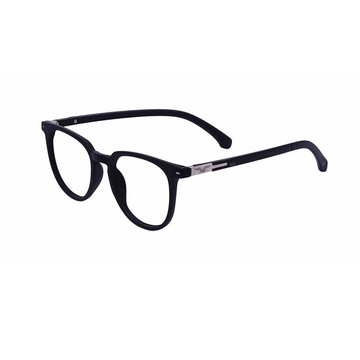 Zero Power Computer glasses: Black Round Full Frame Eyeglasses For Men & Women - Specsview