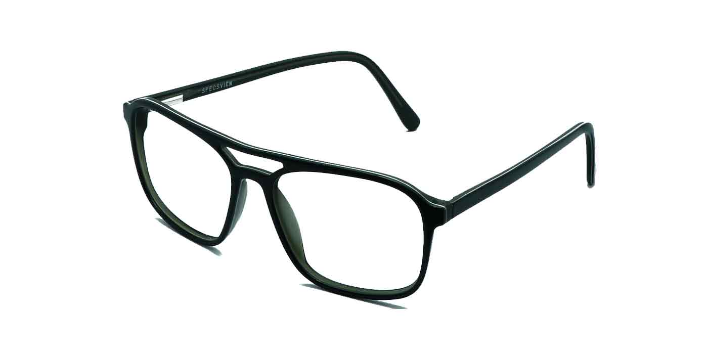 Black Green Square Full Frame Eyeglasses For Men - Specsview