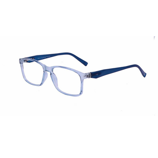 Zero Power Computer glasses: Blue Rectangle Full Frame Eyeglasses For Men and Women - Specsview