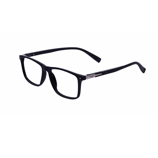 Zero Power Computer Glasses: Black Rectangle Full Frame Eyeglasses For Men & Women - Specsview