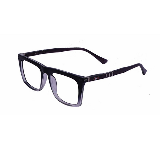 Zero Power Computer Glasses: Black Gradient Rectangle Full Frame Eyeglasses For Men & Women - Specsview