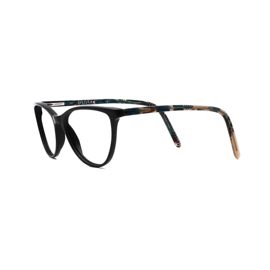 Zero Power Computer glasses: Black Cateye Full Frame Eyeglasses For Women - Specsview