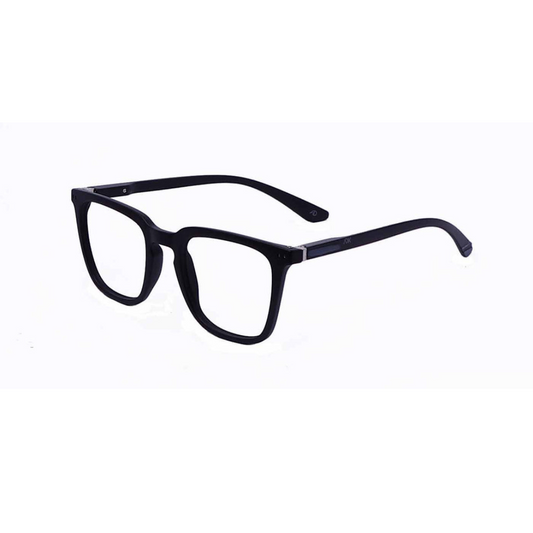 Zero Power Computer Glasses: Black Blue Square Full Frame Eyeglasses For Men & Women - Specsview