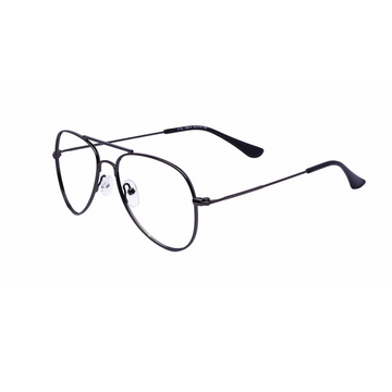 Zero Power Computer glasses: Gun Metal Aviator Full frame Eyeglasses For Men and Women - Specsview