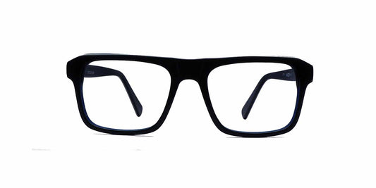 Zero Power Computer glasses: Blue White Rectangle Full Frame For Men - Specsview