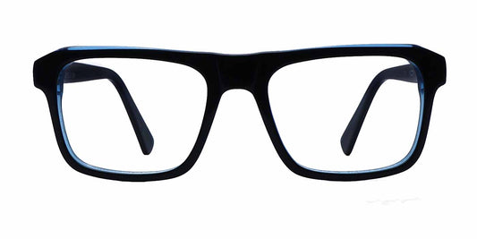 Zero Power Computer glasses: Blue Rectangle Full Frame For Men - Specsview