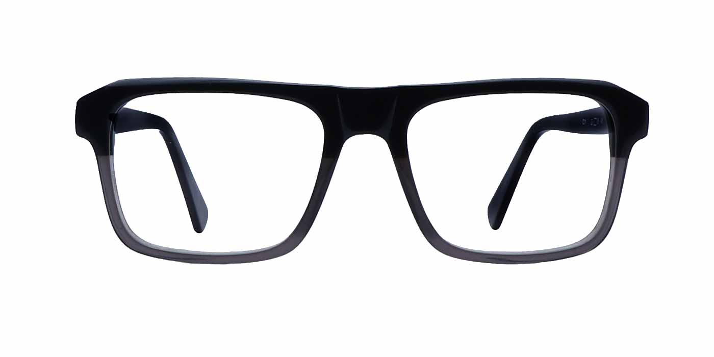 Black Gradient Rectangle Full Frame Eyeglasses For Men - Specsview