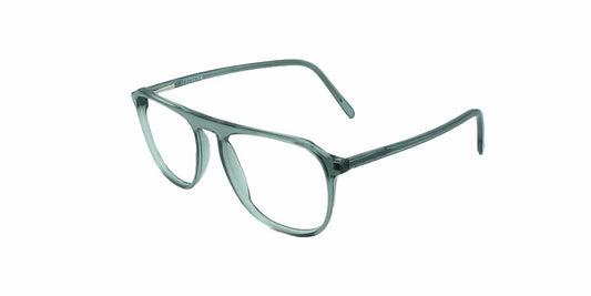 Zero Power Computer glasses: Green Transparent Trapezium Full Frame For Men & Women - Specsview
