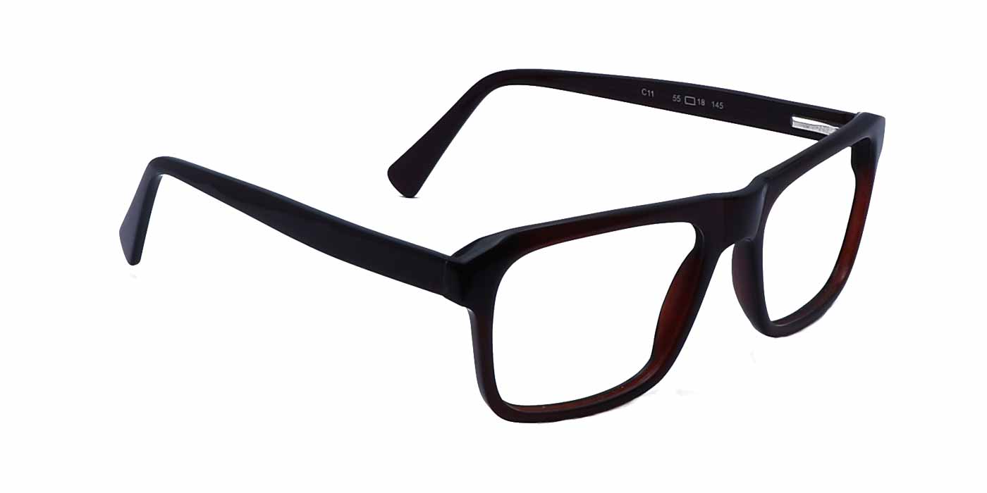 Brown Rectangle Full Frame Eyeglasses For Men - Specsview