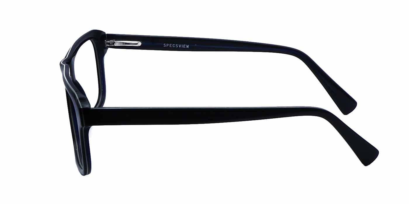 Zero Power Computer glasses: Blue White Rectangle Full Frame For Men - Specsview