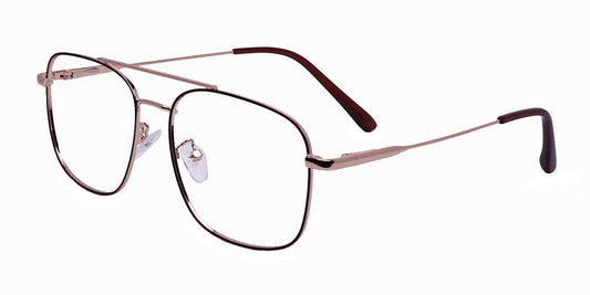 Gold Big Square Full Frame Eyeglasses For Men - Specsview