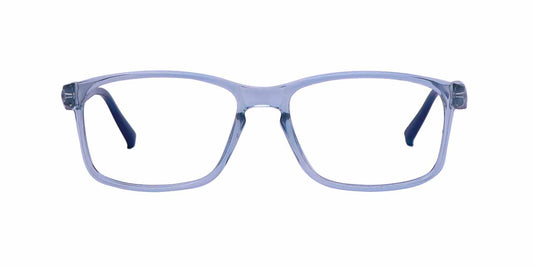 Zero Power Computer glasses: Blue Rectangle Full Frame For Men and Women - Specsview