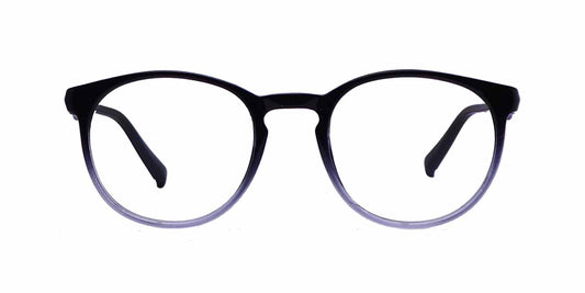Zero Power Computer glasses: Black Gradient Round Full Frame For Men and Women - Specsview