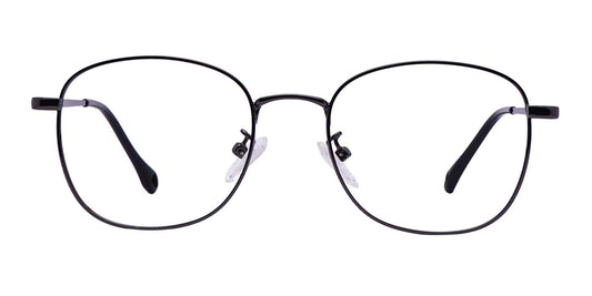 Zero Power Computer glasses: Gun Metal Square Metal Full frame Eyeglasses For Men and Women - Specsview
