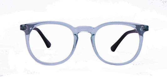 Zero Power Computer Glasses: Green Transparent Round Full Frame For Men & Women - Specsview