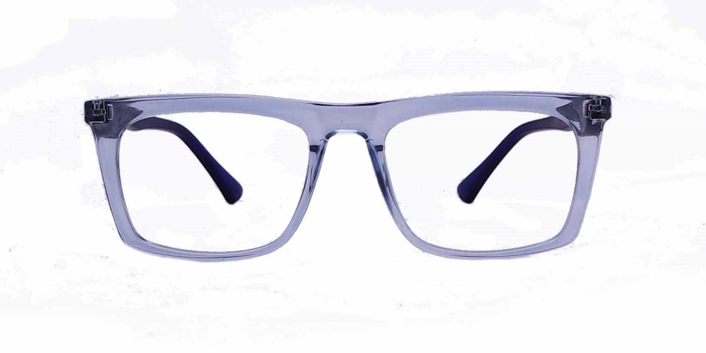 Blue Transparent Rectangle Full Frame Eyeglasses For Men & Women - Specsview