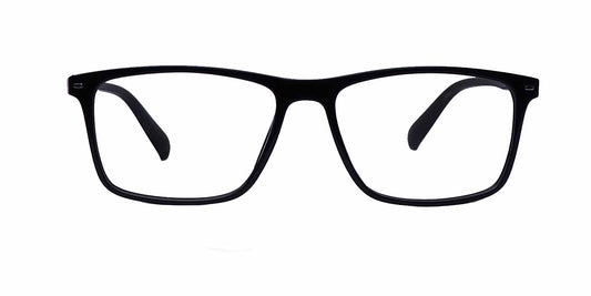Zero Power Computer Glasses: Black Rectangle Full Frame For Men & Women - Specsview