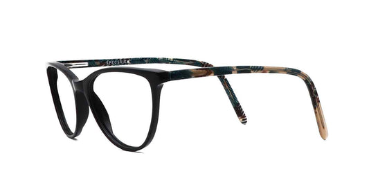 Zero Power Computer glasses: Black Cateye Full Frame For Women - Specsview