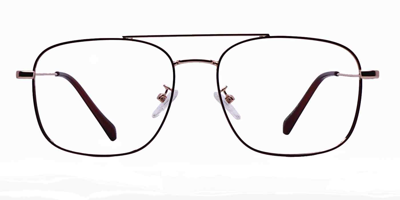 Gold Big Square Full Frame Eyeglasses For Men - Specsview