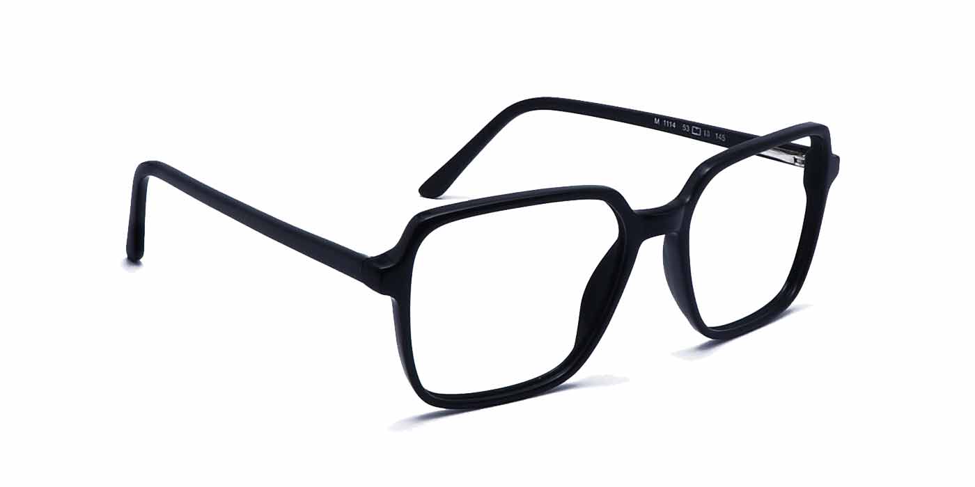 Black Square Geometric Full Frame Eyeglasses For Men & Women - Specsview