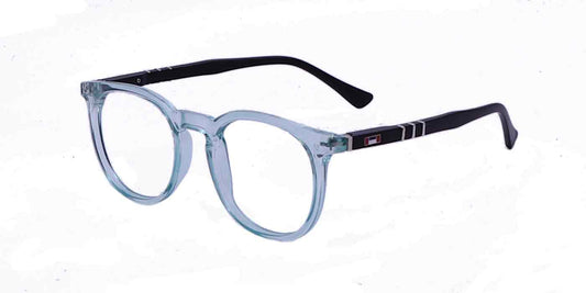 Zero Power Computer Glasses: Green Transparent Round Full Frame For Men & Women - Specsview