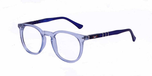 Blue Transparent Round Full Frame Eyeglasses For Men & Women - Specsview