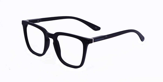 Zero Power Computer Glasses: Black Blue Square Full Frame For Men & Women - Specsview