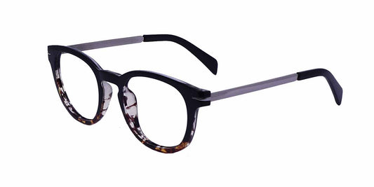 Black Yellow Round Full Frame Eyeglasses For Men & Women - Specsview