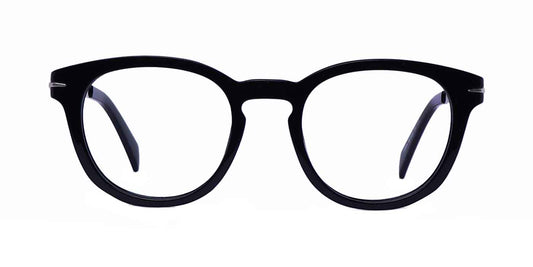 Black Silver Round Full Frame Eyeglasses For Men & Women - Specsview