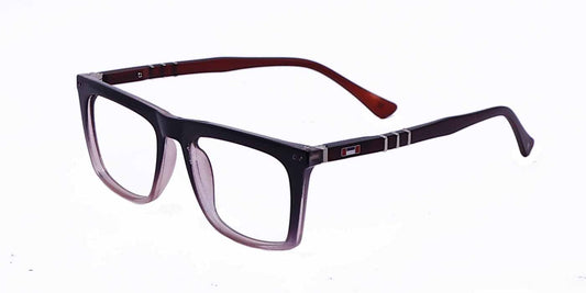 Zero Power Computer Glasses: Brown Gradient Rectangle Full Frame For Men & Women - Specsview