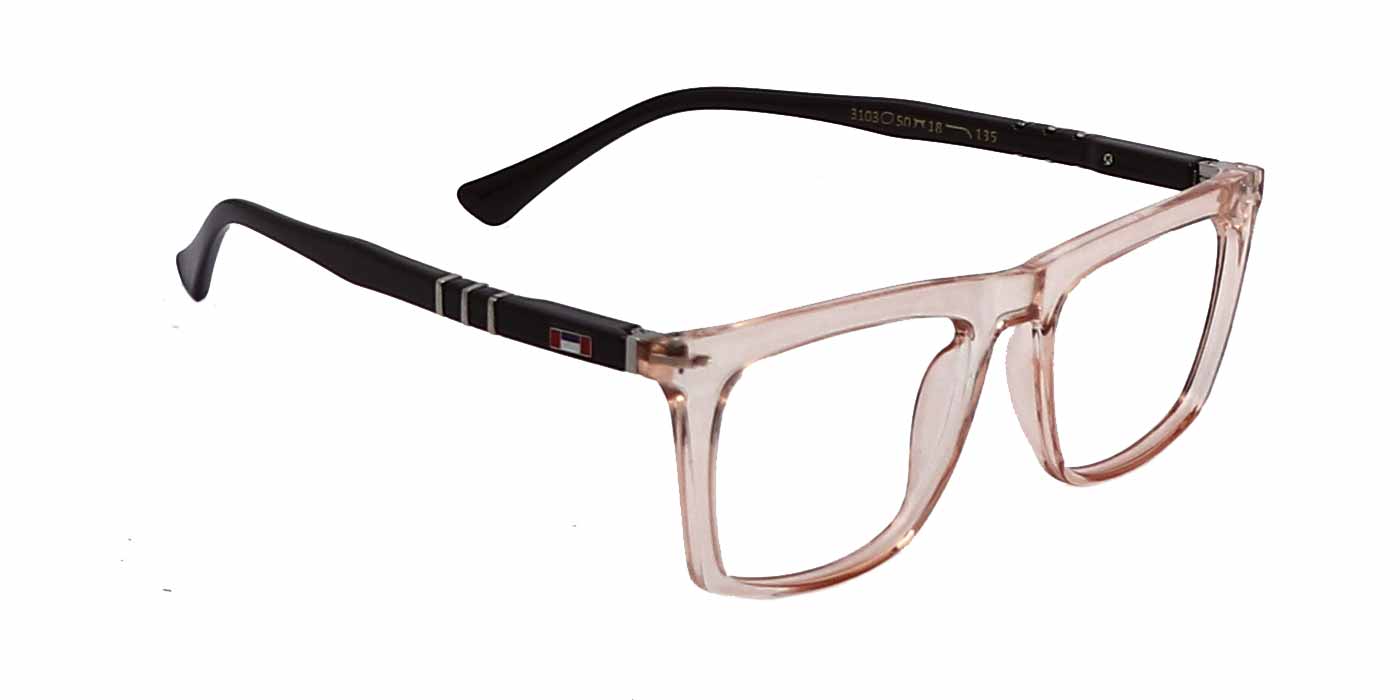 Orange Transparent Rectangle Full Frame Eyeglasses For Men & Women - Specsview