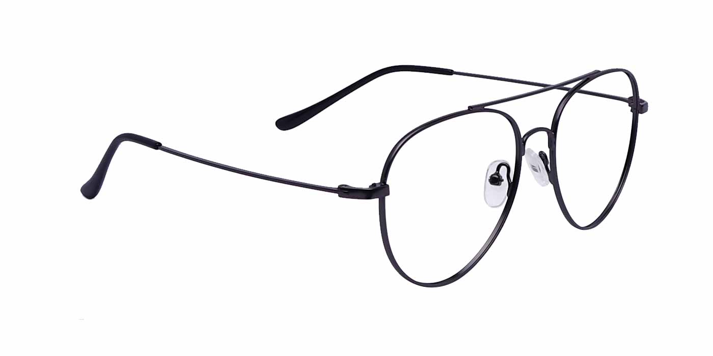 Gun Metal Aviator Full Frame Eyeglasses For Men & Women - Specsview