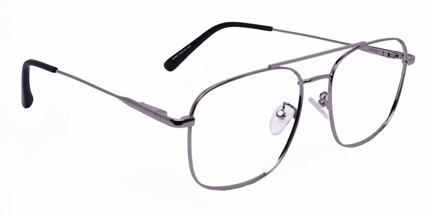 Silver Big Square Full Frame Eyeglasses For Men - Specsview