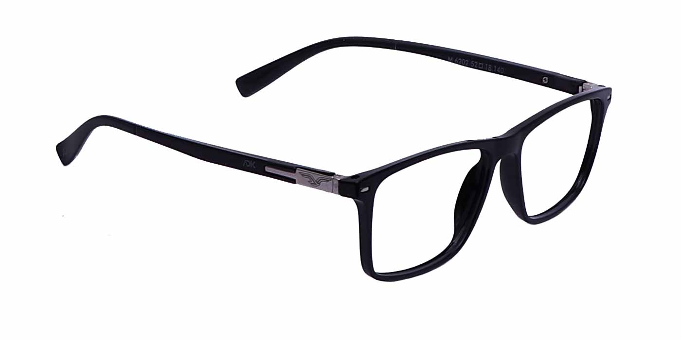 Zero Power Computer Glasses: Black Rectangle Full Frame For Men & Women - Specsview