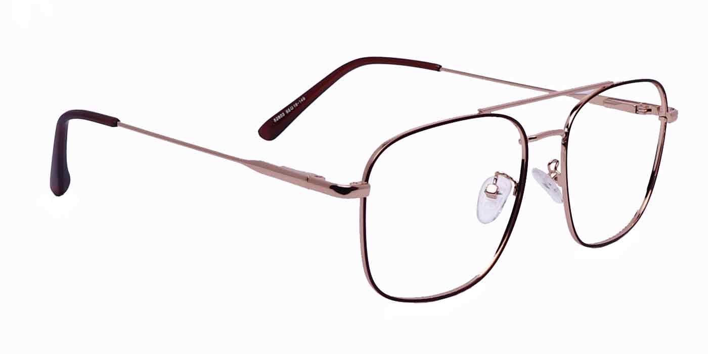 Gold Big Square Full Frame Eyeglasses For Men - Specsview